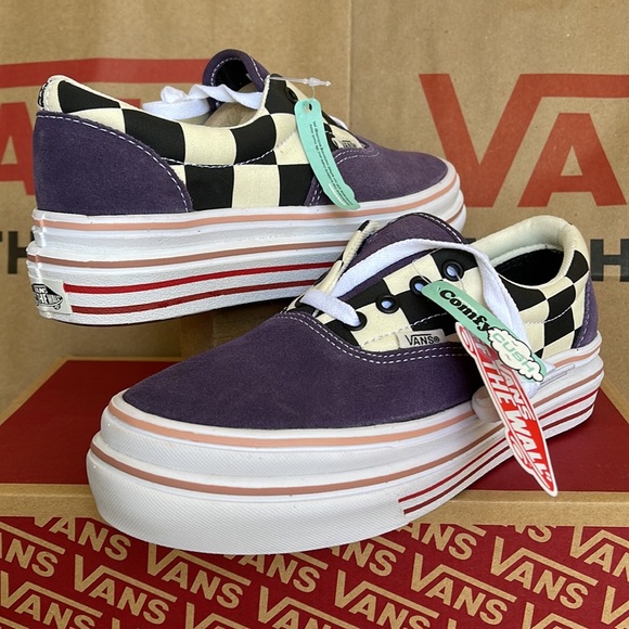 Vans COMFYCUSH ERA Suede/Canvas PurpleV/Classic White sneakers - platforms WMNS - Picture 9 of 16